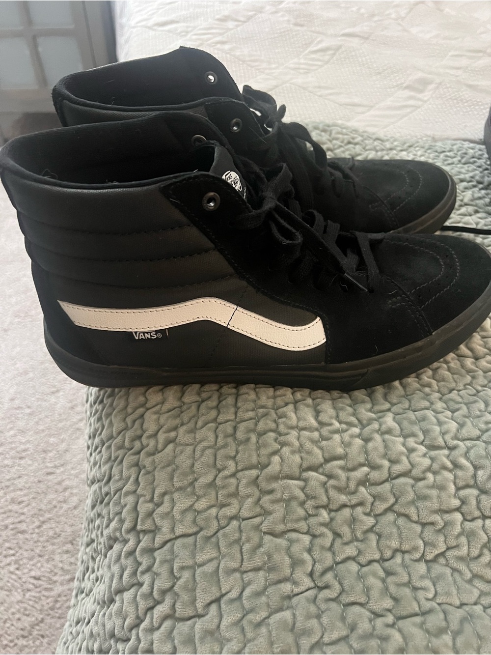 Vans Black and White High-Top Sneakers
